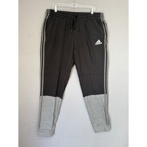 Adidas Black & Grey Joggers Men's Size XL Essentials Melange French-Terry 35x29